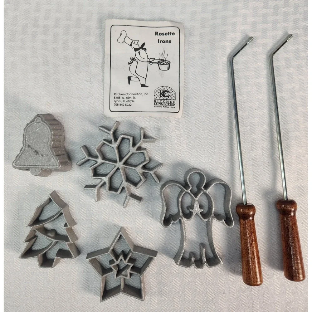 Vintage Rosette Iron Set Christmas Holiday Patterned Irons NEW!